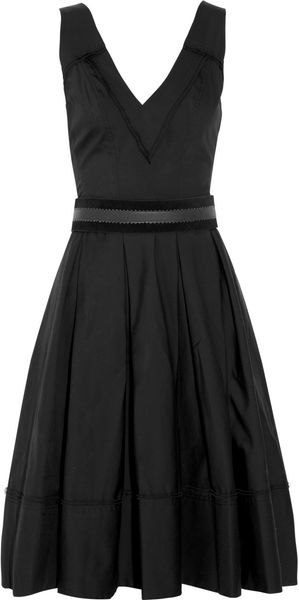 Donna Karan New York Belted Cotton-blend Dress - Lyst