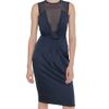 Givenchy Tulle Neckline Draped Dress in Blue - Lyst