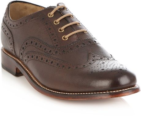 Grenson William Grained Leather Shoes in Brown for Men - Lyst