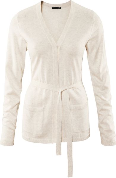 H&m Cardigan in Beige - Lyst