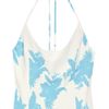 Jonathan Saunders Piya Stretch Silkcrepe Halterneck Top in Blue - Lyst