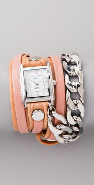La Mer Collections Malibu Chain Wrap Watch in Silver - Lyst