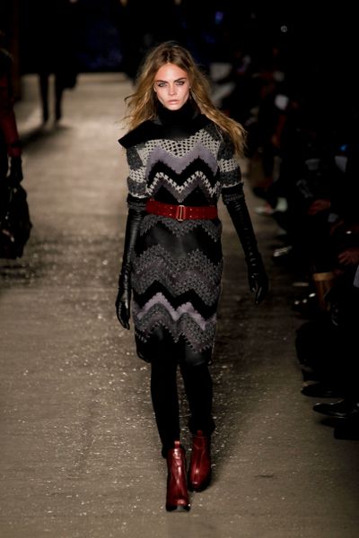 Rag & Bone Fall 2012 Crochet Leather Applique Dress in Gray (black, purple) - Lyst