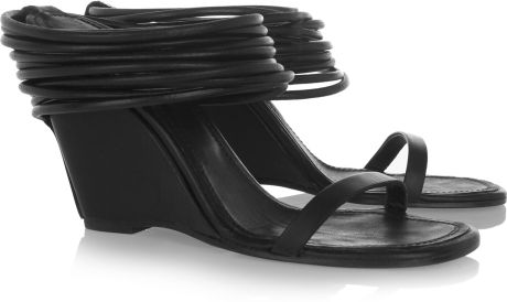 Rick Owens Multistrap Wedge Sandals in Black (multi) - Lyst