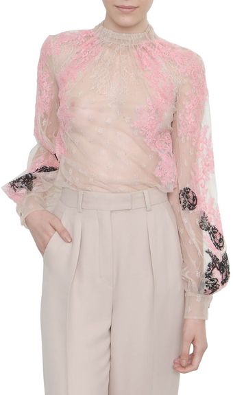 Valentino Embroidered Lace Shirt - Lyst