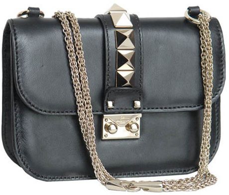 Valentino Rockstud Lock Bag in Black - Lyst