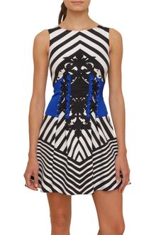 Versace Two Colored Silk Crepe Dress - Lyst
