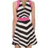 Versace Two Colored Silk Crepe Dress with Fluo Profile in Black - Lyst