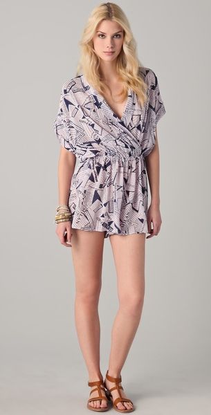 Zimmermann Memoir Playsuit in Pink (newsprint) - Lyst