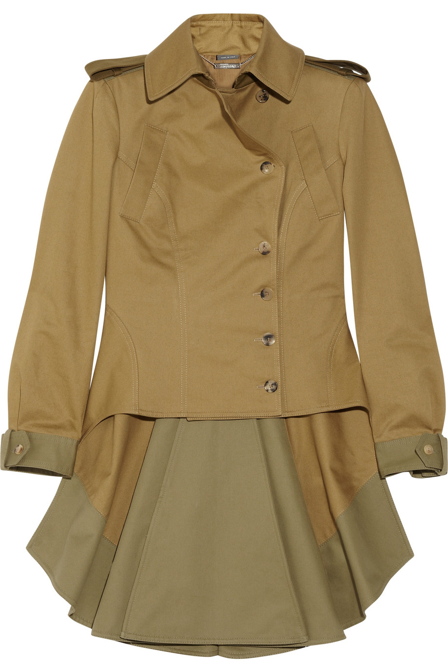 Alexander Mcqueen Cottontwill Military Tailcoat Jacket in Green (olive