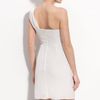 Bcbgmaxazria Drape Front One Shoulder Satin Dress in White - Lyst