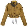 Burberry Prorsum Linen Cropped Jacket in Green - Lyst