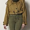 Burberry Prorsum Linen Cropped Jacket in Green - Lyst