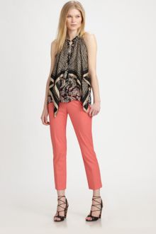 Elizabeth And James Bordered Scarlet Silk Blouse - Lyst