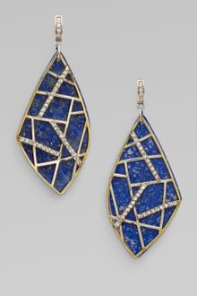 Kara Ross White Sapphire Accented Lapis Maze Earrings - Lyst
