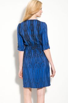 Presley Skye Print Silk Crêpe De Chine Surplice Dress - Lyst