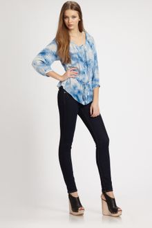 Rebecca Taylor Printed Silk Blouse - Lyst