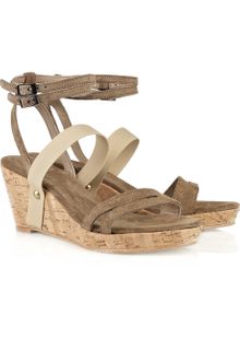 Surface To Air May Suede and Cork Wedge Sandals - Lyst