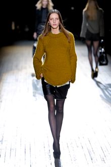 Theyskens' Theory Fall 2012 Chunky Long Sleeve Crewneck Sweater in Dark Ochre - Lyst