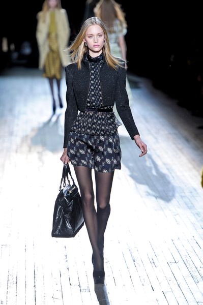 Theyskens' Theory Fall 2012 Sheer Blouse in Abstract Print in Black - Lyst
