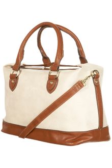 Topshop Cream Top Lock Holdall - Lyst