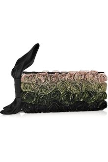 Valentino Rosette-embellished Satin Clutch - Lyst