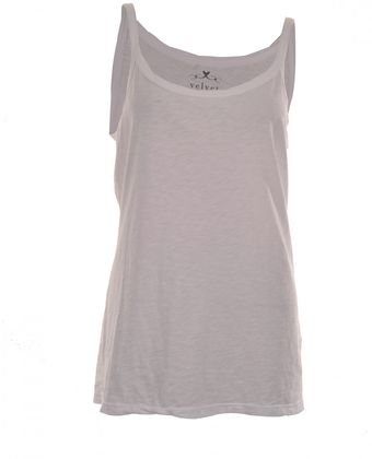 Velvet White Slub Cotton Tank Top - Lyst