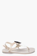 Yves Saint Laurent Beige Starry Flip Flops