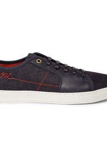 Yves Saint Laurent Malibu Denim and Suede Sneakers - Lyst