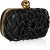 Alexander Mcqueen Skull Woven Leather Box Clutch in Black - Lyst