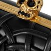 Alexander Mcqueen Skull Woven Leather Box Clutch in Black - Lyst