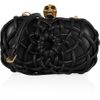 Alexander Mcqueen Skull Woven Leather Box Clutch in Black - Lyst