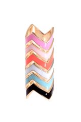 ASOS Collection Asos Pack Of Six Enamel Zig Zag Rings