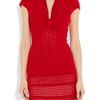 Catherine Malandrino Pointelleknit Dress in Red (poppy) - Lyst
