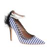 J.w. Anderson J.w. Anderson Aldo Rise Weatherbee Pointy Striped Heeled Shoes in Blue (bluestripe) - Lyst
