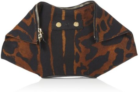 Alexander Mcqueen Canvas Demanta Clutch in Beige (animal) - Lyst