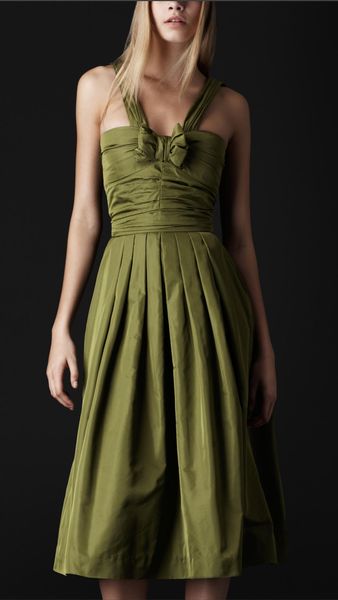 Burberry Prorsum Bow Front Silk Dress - Lyst