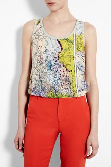 Carven Map Print Tank - Lyst