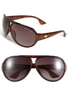 Emporio Armani Plastic Aviator Sunglasses - Lyst