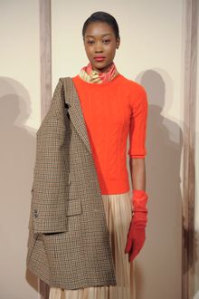 J.Crew Fall 2012 Short Sleeve Cable Knit Crew Neck Sweater In Red - Lyst