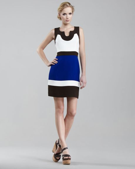 Milly Imara Colorblock Dress in Blue (cobalt) - Lyst