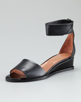 Wrap-ankle Patent-matte Leather Sandal 