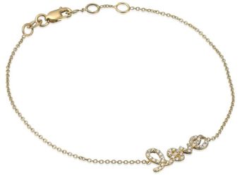 Sydney Evan Love Script Bracelet - Lyst