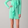 Tibi Draped Shift Dress in Green - Lyst