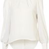 Topshop Chiffon Tuck Detail Blouse By Rare** in White - Lyst