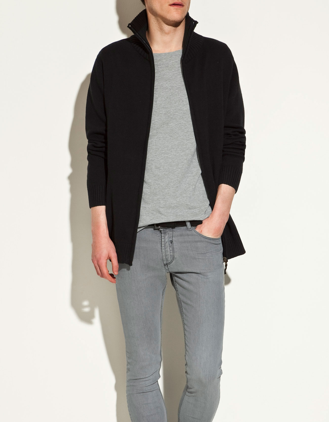 Zara Cotton Cardigan with Pockets in Black for Men Lyst