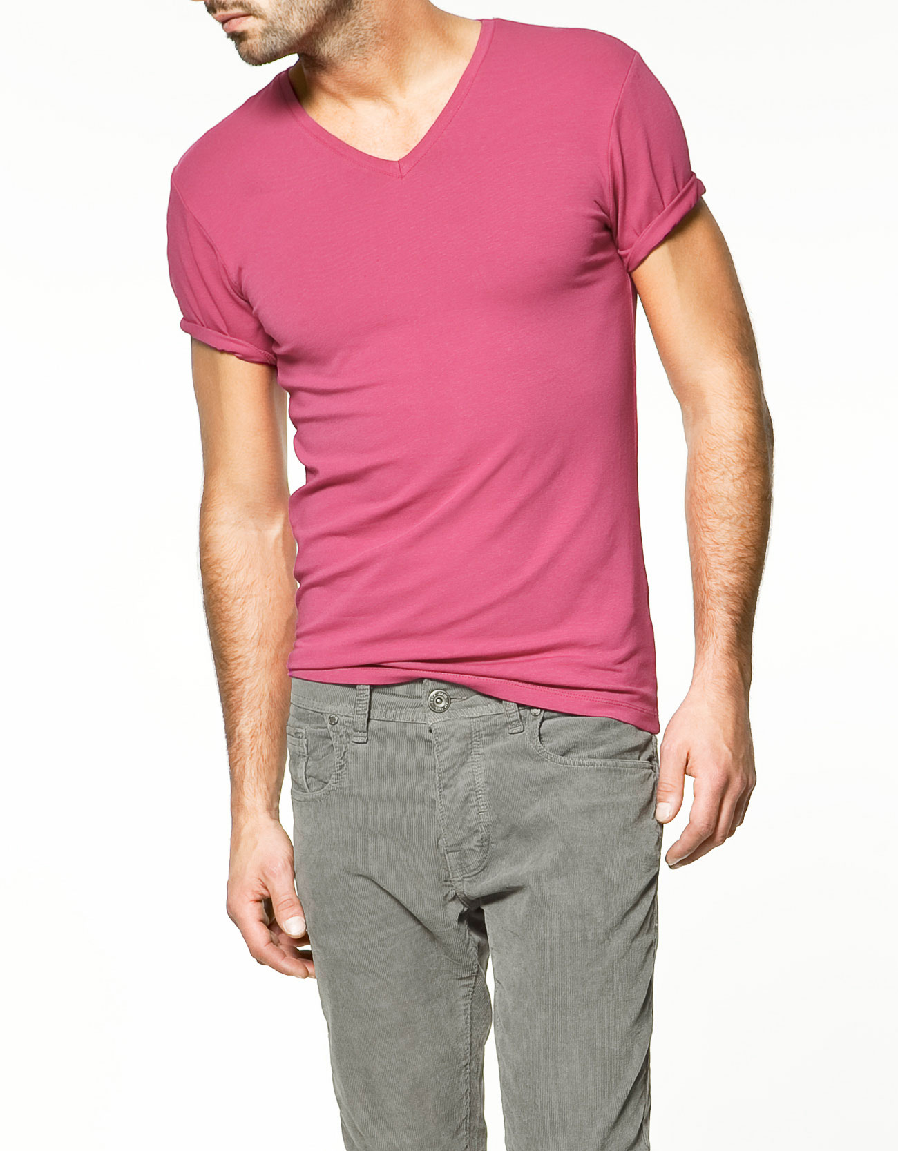 Zara Super Slim-fit T-shirt in Purple for Men (fuchsia) | Lyst