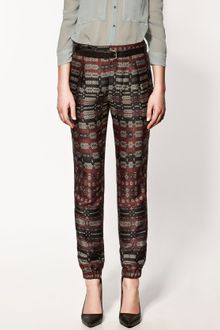 Zara Geometric Print Trousers - Lyst