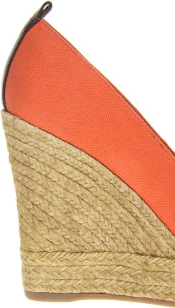 Jimmy Choo White Patent Leather Porto Espadrille Wedges in White | Lyst