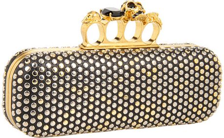 Alexander Mcqueen Knuckle Box Clutch in Black (b) - Lyst